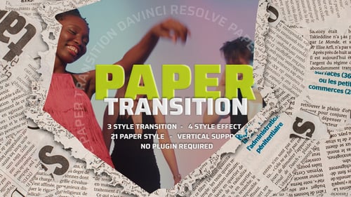 Paper Transitions for Davinci Resolve