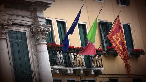 Flags in Venice