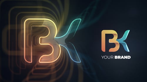 Vibrant Glowing Logo Reveal with Dynamic Light Streaks