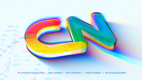 Digital Glitch Logo Reveal with Chromatic Aberration Effect