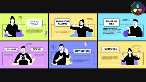 Character Gestures Slides for DaVinci Resolve