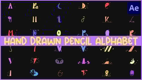 Hand Drawn Pencil Alphabet for After Effects