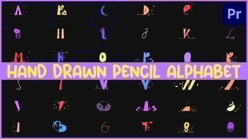 Hand Drawn Pencil Alphabet for Premiere Pro