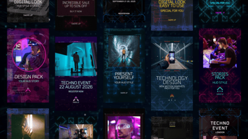 Futuristic Digital Stories with Animated HUD Elements