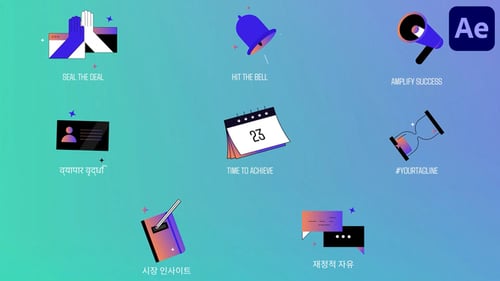 Animated Business Icons with Modern Gradient Style