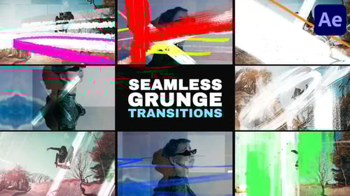 Grunge Glitch Seamless Transitions | After Effects