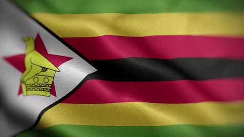 Waving Flag of Zimbabwe Seamless Loop Animation