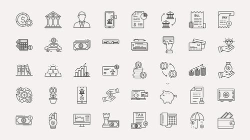 Banking and Finance Line Icons