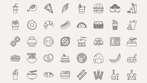 Food and Drinks Line Icons