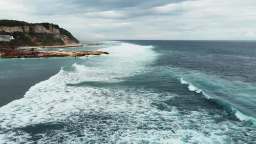 4K Bali Melasti Beach Aerial Footage