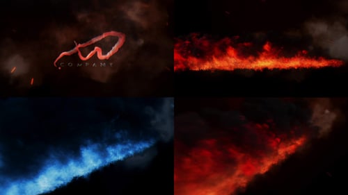 Dynamic Fire and Smoke Logo Reveal with Intense Energy