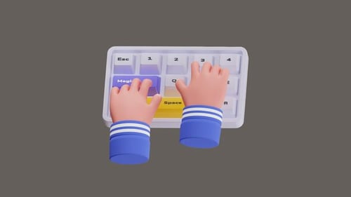 3D Animation of Typing Hand Gesture