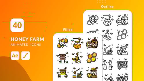 Honey Farm Animated Icons | After Effects