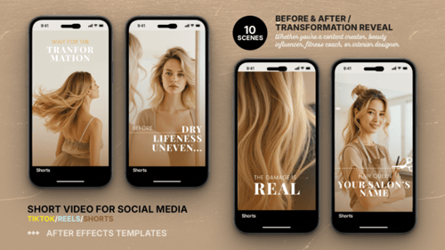 Before & After - Transformation Reveal Short Video Template