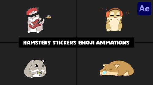 Animated Cute Hamster Sticker and Emoji Character Collection