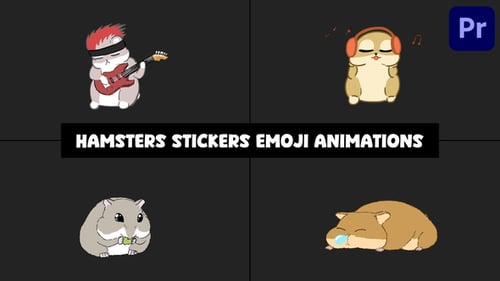 Hamsters Stickers Emoji Animations for Premiere Pro