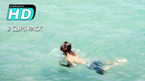 Swimming Man Sea (2 Clips Pack)