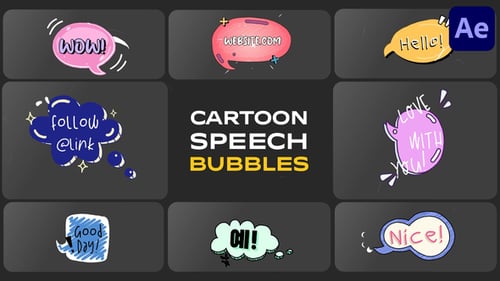 Hand-Drawn Cartoon Speech Bubbles for Dialogue Animation