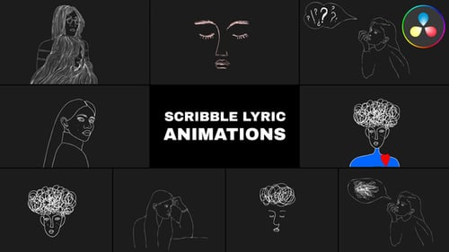 Scribble Lyric Animations for DaVinci Resolve
