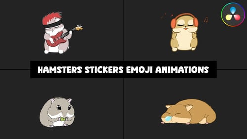 Hamsters Stickers Emoji Animations for DaVinci Resolve