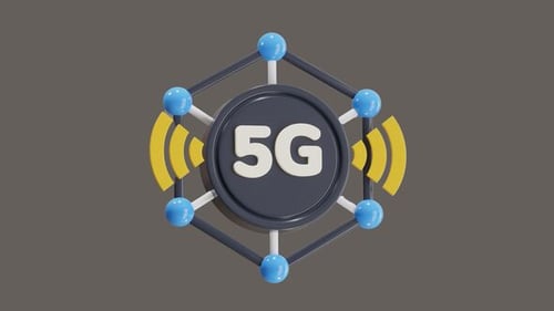 Animated 3D 5G Technology Icon Network Connection