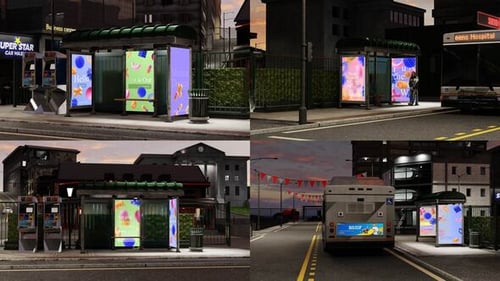 Bus Stop Billboard Mockups MOGRT