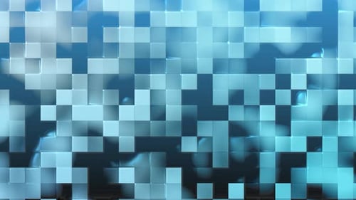 Abstract Grid of Reflective Blue Squares Looping Background