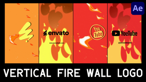 Vertical Fire Wall Logo | After Effects
