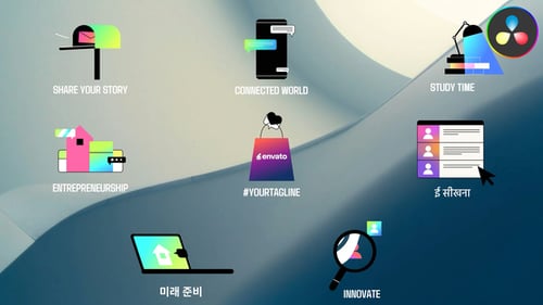 Comments And Search Gradient Icons for DaVinci Resolve
