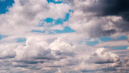 Billowing Clouds Time-Lapse Above