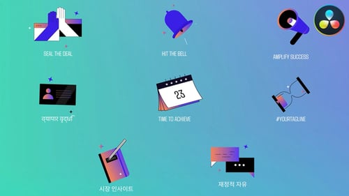 Business Relations Gradient Icons for DaVinci Resolve