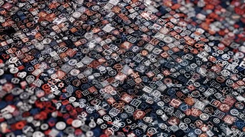 Animated Digital Icons Loop Background for Technology Concepts