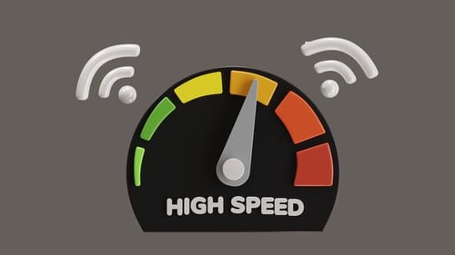 Dynamic 3D Speedometer with WiFi Signals Animation