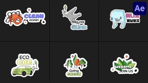 Ecology Sticker Titles | After Effects