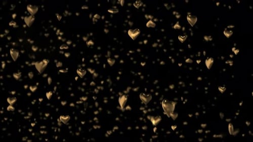 Gold Hearts 4k