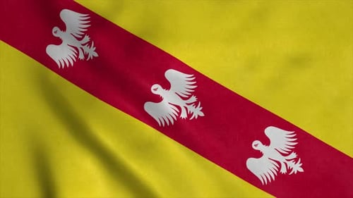 Drapeau Lorraine Région de France agitant dans le vent