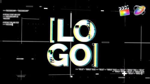 Digital Glitch Logo Reveal with Retro VHS Effect