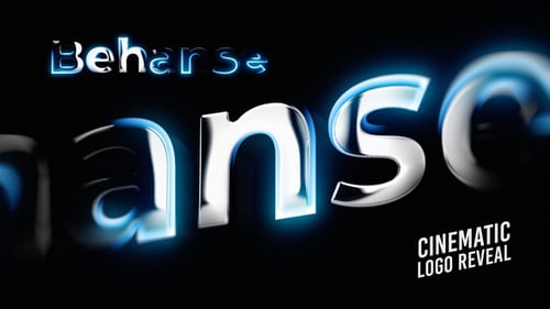 Dynamic 3D Logo Reveal with Polished Chrome Text and Light Accents