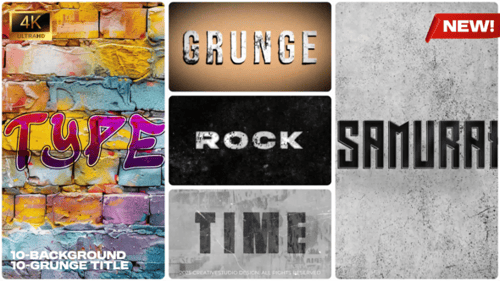 Grunge Texture Backgrounds & Typography Collection
