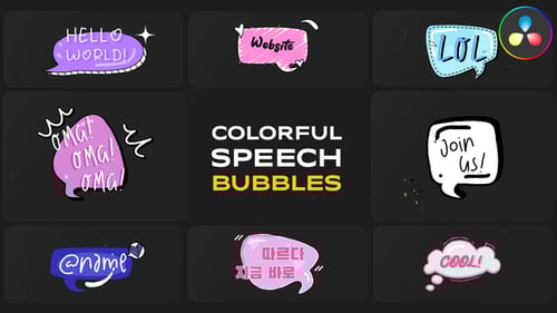 Colorful Speech Bubbles for DaVinci Resolve