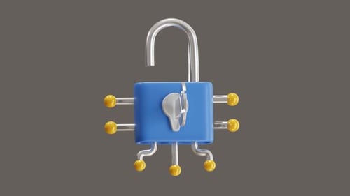 Animation 3D du code secret d'une clé privée