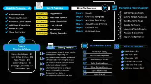 Lista de verificación y lista de textos de planificación