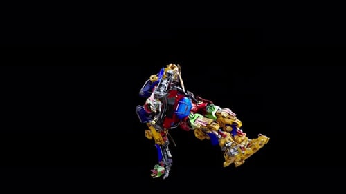 Colorful Toy Robot Morphing and Dancing Animation