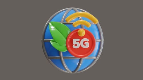 3D-Animation von global umweltfreundlichem, nachhaltigem 5G