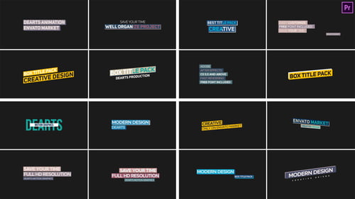 Modern Box Text Animations for Titles