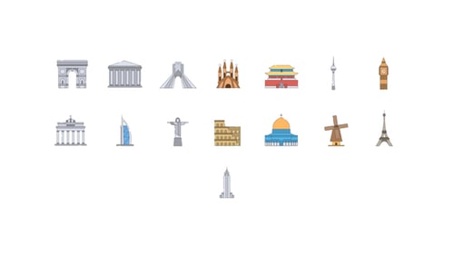 Animated World Landmarks Icon Pack