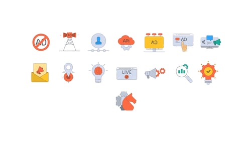 Animated Marketing Infographic Icons with Custom Color Control