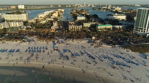 Aerial view of tourists on a beach