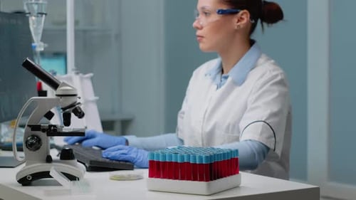 Scientist Working in Modern Medical Research Laboratory