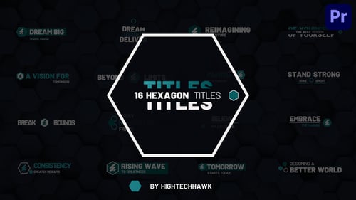 Modern Geometric Titles and Lower Thirds with Hexagonal Accents